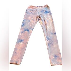 Zella Size Small Yoga leggings pink and purple clouds